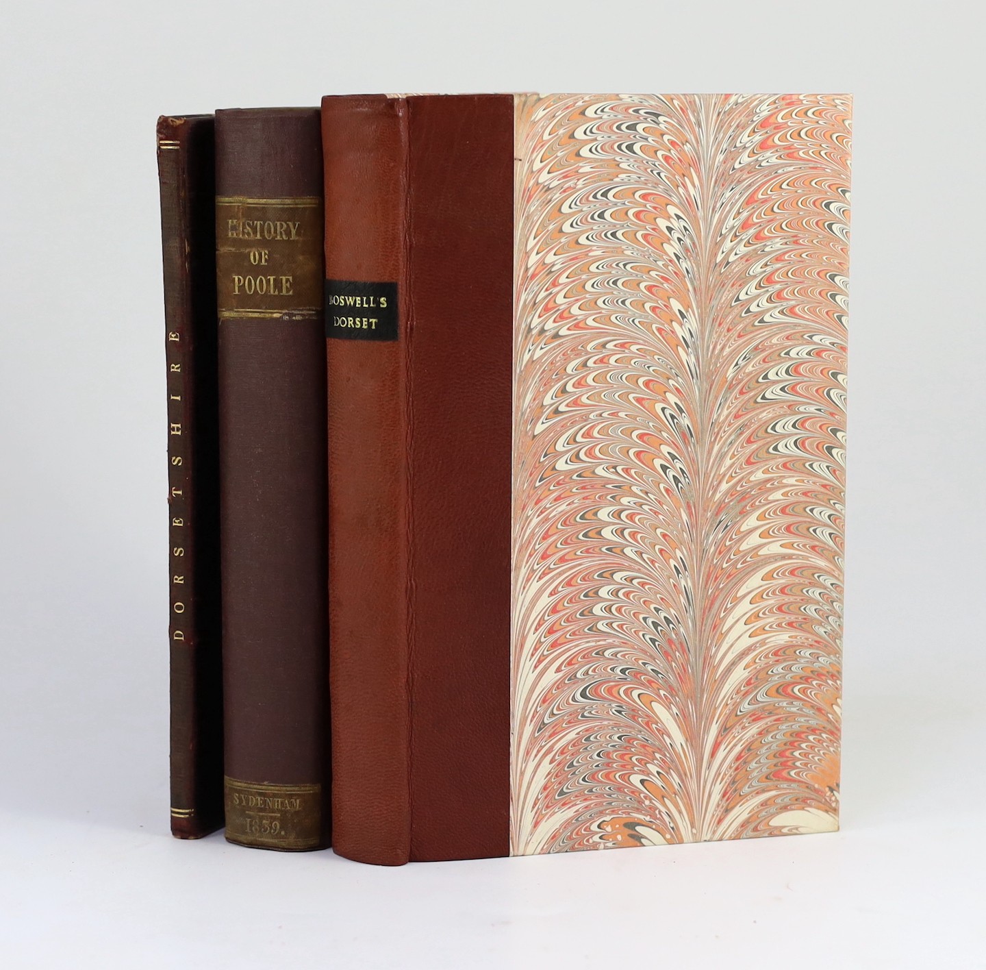 DORSET - Sydenham, John - The History of the Town and County of Poole, 8vo, original cloth, rebacked but retaining original labels, lithographed frontis, Poole, 1839; Boswell, Edward - The Civil Division of the County of